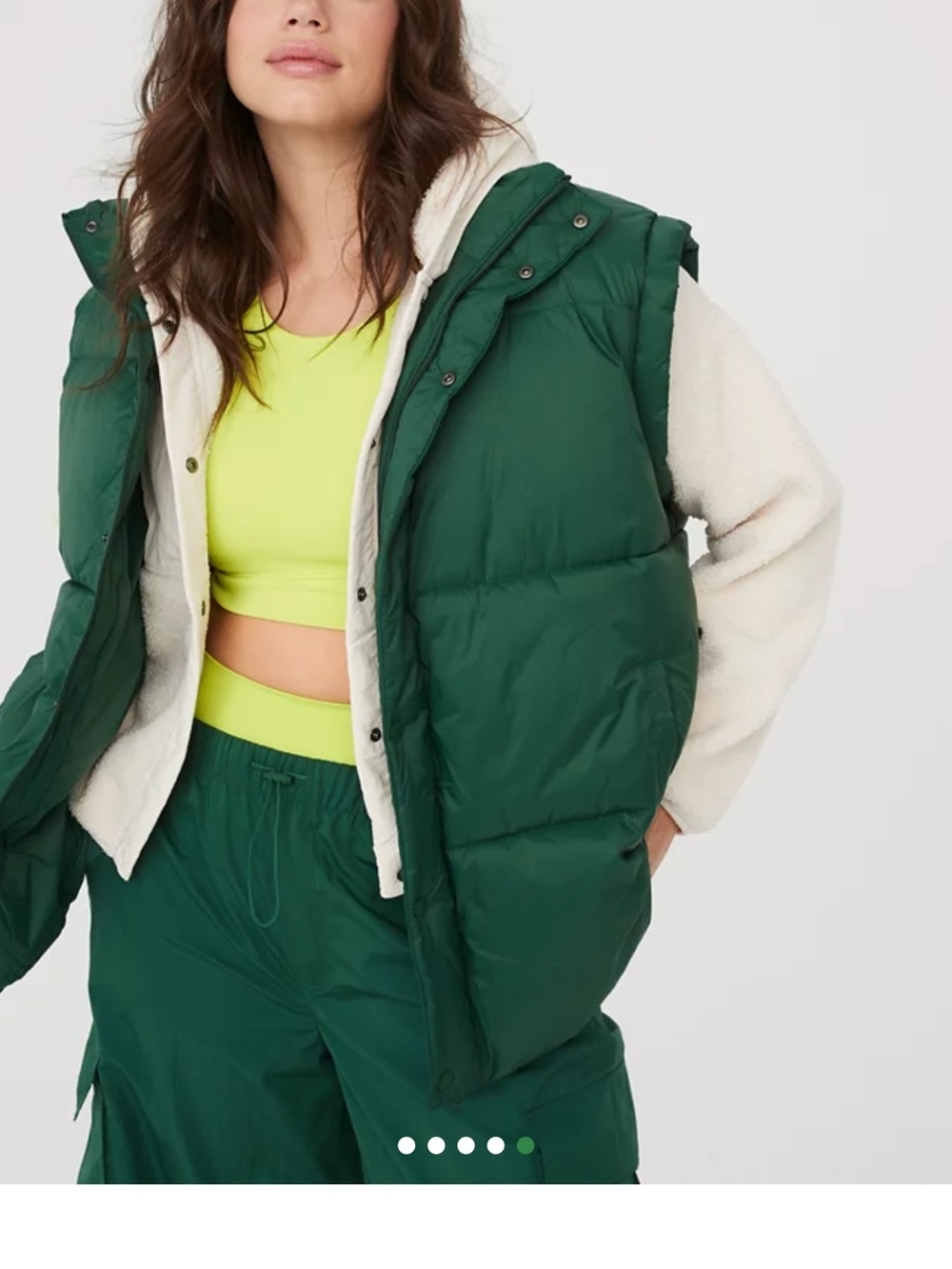 Offline By Aerie Green Puffer Vest Size Small